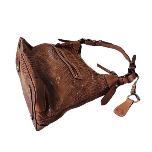 EUC Dooney & Bourke Brown Snakeskin Style Shoulder Bag handbag purse - Picture 5 of 15